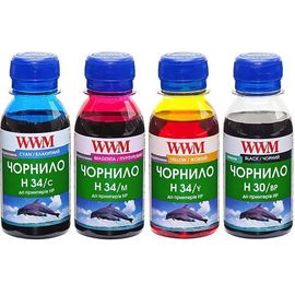 Купить Комплект чернил WWM для HP №21/121/131 Пигментные/Водорастворимые 4х100г BP/C/M/Y (H30/34SET-2) по лучшей цене