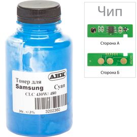 Купить Тонер+чип АНК для Samsung SL-C430 ( тонер АНК, чип АНК) бутль 30г Cyan (3202629) по лучшей цене