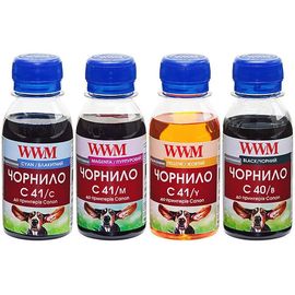 Купить Комплект чернил WWM для Canon PG-40/CL-41 Водорастворимые 4х100г B/C/M/Y (C40/41SET-2) по лучшей цене