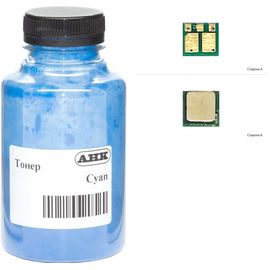 Купить Тонер+чип АНК для HP CLJ M180/181 ( тонер АНК, чип АНК) бутль 35г Cyan (1505183) по лучшей цене