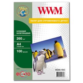 Купить Фотобумага WWM сатиновая полуглянцевая 260г/м кв, A4, 100л (MS260.100/C) по лучшей цене