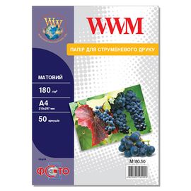Купить Фотобумага WWM матовая 180г/м кв, A4, 50л (M180.50) по лучшей цене