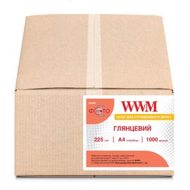 Купить Фотобумага WWM глянцевая 225г/м кв, A4, 1000л (G225.1000) по лучшей цене