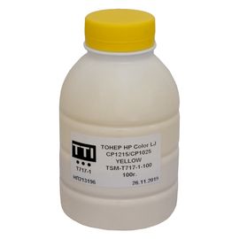 Купить Тонер HP CLJ CP1215 флакон, 100 г, желтый TTI (TSM-T717-1-100) по лучшей цене