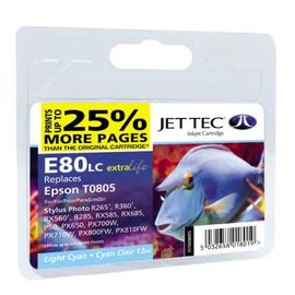 Купить Картридж JetTec для Epson Stylus Photo P50/PX660/PX720WD аналог C13T08054010 Light Cyan (110E008005) повышенной емкости по лучшей цене