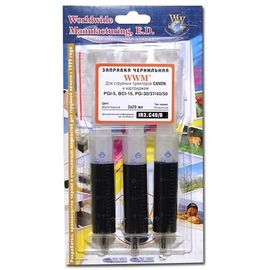 Купить Заправочный набор WWM для Canon PG-40/PG-37 (3 x 20мл) Водорастворимые Black (IR3.C40/B) по лучшей цене