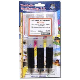 Купить Заправочный набор WWM для Canon PG-40/PG-37 (3 x 20мл) Пигментные Black (IR3.C40/BP) по лучшей цене
