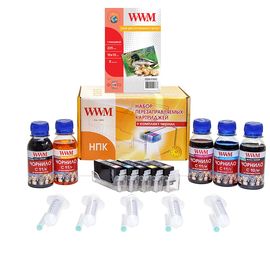 Купить Набор перезаправляемых картриджей WWM для Canon Pixma IP3600/MG5140/MG5240/MG5340/ (RC.CLI-521) без чипов по лучшей цене