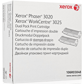 Купить Картридж тонерный Xerox для Phaser 3020/WC3025 2x1500 копий Black (106R03048) по лучшей цене