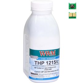 Купить Тонер+чип WWM для HP CLJ CP1215/CP1515/CM1312 ( тонер WWM, чип WWM) бутль 40г Cyan (TC1215C) по лучшей цене
