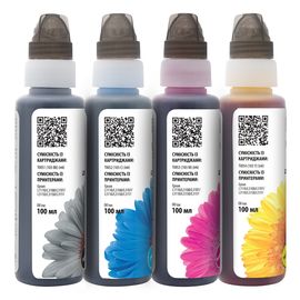 Купить Комплект чернил Epson 103 специальные 4х100 мл, флакон OneKey (1K), водорастворимые, BK/C/M/Y Barva (E103-1K-MP) по лучшей цене