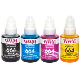 Купить Комплект чернил WWM 664 для Epson L110/L210/L300 4х140г B/C/M/Y (E664SET4) по лучшей цене