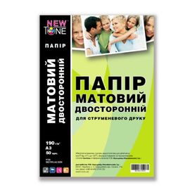 Купить Фотобумага NEWTONE матовая двухсторонняя 190г/м кв, A3, 50л (MD190.A3.50N) по лучшей цене