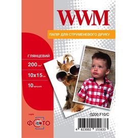 Купить Фотобумага WWM глянцевая 200г/м кв, 10см x 15см, 10л (G200.F10/C) по лучшей цене