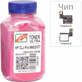 Купить Тонер+чип АНК для HP CLJ Pro M452/477 ( тонер АНК, чип АНК) бутль 100г Magenta (1505172) по лучшей цене