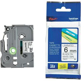 Купить Лента Brother для P-touch 1010/1280/2430/2700/9700 (TZE211) 6mm ламинированная, черный на белом по лучшей цене