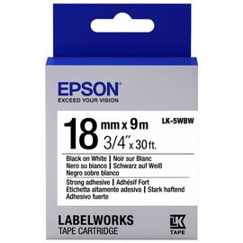 Купить Картридж с лентой Epson для для LW-400/400VP/700 Strng adh Black/White 18mm x 9m (C53S655012) по лучшей цене