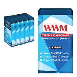 Купить Лента КОМПЛЕКТ 5шт WWM 13мм х 16м (12,7мм x 16м) STD правый Black (R13.16SR5) по лучшей цене