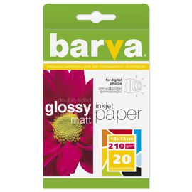 Купить Фотобумага глянцевая/матовая двусторонняя 210 г/м2, 10x15, 20 л Original Barva (IP-D210-066) по лучшей цене