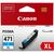 Купить Картридж Canon для Pixma MG5740/MG6840 CLI-471C XL Cyan (0347C001) по лучшей цене