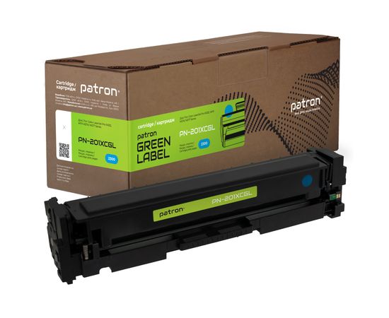 Купить Картридж совместимый HP 201X (CF401X) голубой Green Label Patron (PN-201XCGL) по лучшей цене