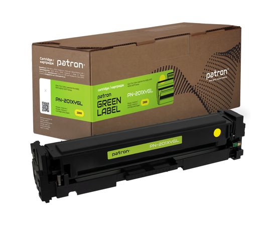 Купить Картридж совместимый HP 201X (CF402X) желтый Green Label Patron (PN-201XYGL) по лучшей цене