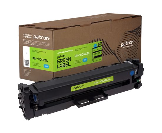 Купить Картридж совместимый HP 410A (CF411A) голубой Green Label Patron (PN-410ACGL) по лучшей цене