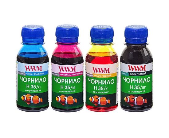 Купить Комплект чернил WWM для HP №21/121/131 Пигментные/Водорастворимые 4х100г BP/C/M/Y (H35SET-2) для СНПЧ по лучшей цене