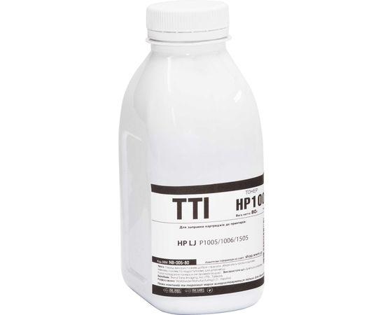 Купить Тонер TTI для HP LJ P1005/1006/1505 бутль 80г Black (NB-005-80) по лучшей цене
