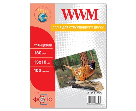 Купить Фотобумага WWM глянцевая 180г/м кв, 13см х 18см, 100л (G180.P100/C) по лучшей цене