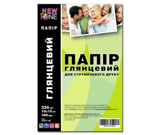 Купить Фотобумага NewTone глянцевая 230г/м кв, 10см x 15см, 100л (G230C.F100) по лучшей цене
