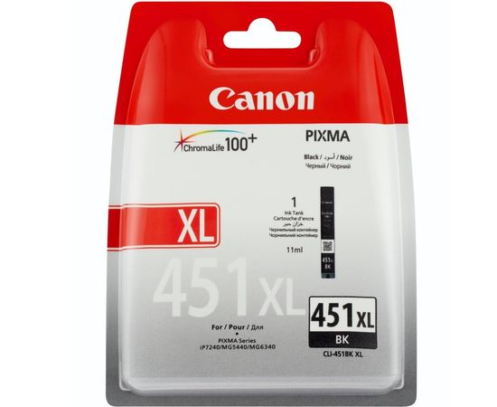 Купить Картридж Canon для Pixma MG5440/MG6340/iP7240 CLI-451Bk XL Black (6472B001) по лучшей цене