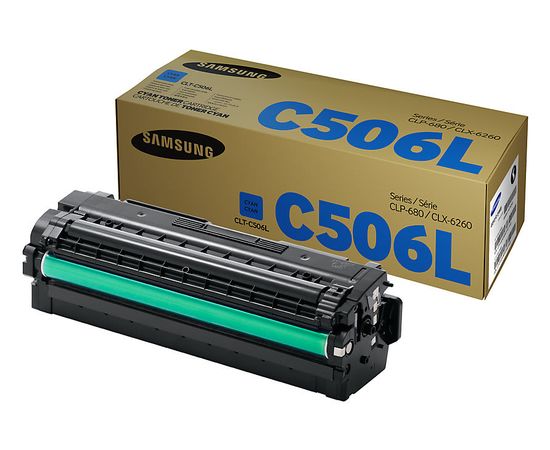 Купить Картридж тонерный Samsung C506L для CLP-680/CLX-6260 3500 копий Cyan (SU040A) по лучшей цене