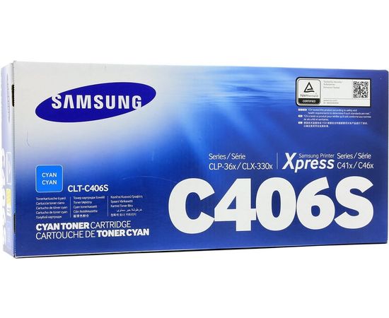 Купить Картридж тонерный Samsung C406S для CLP-365/CLX-3305/3305FN 1000 копий Cyan (ST986A) по лучшей цене