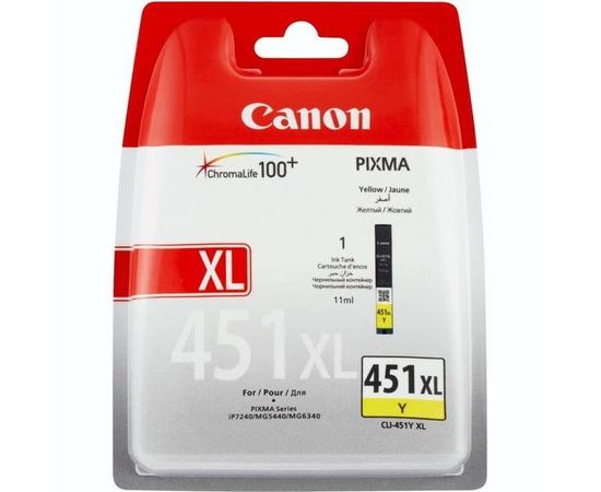 Купить Картридж Canon для Pixma MG5440/MG6340/iP7240 CLI-451Y XL Yellow (6475B001) по лучшей цене
