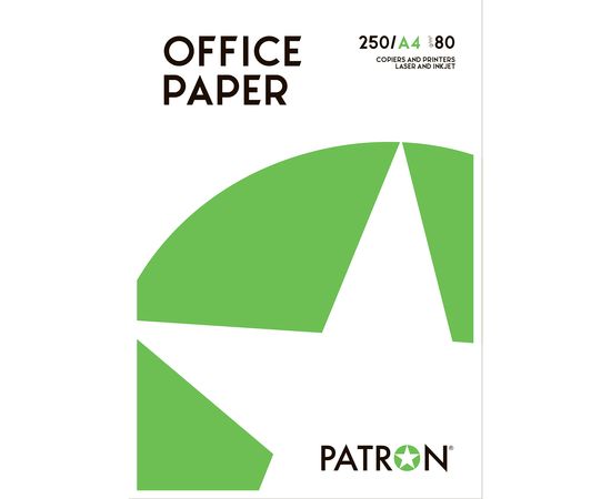 Купить Бумага офисная Office paper 80 г/м2, A4, 250 л Patron (PN-PU-003-2) по лучшей цене