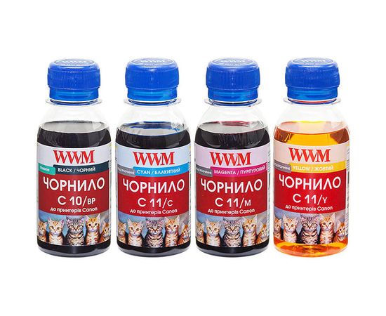 Купить Комплект чернил WWM для Canon PG-510/CL-511 Пигментные/Водорастворимые 4х100г BP/C/M/Y (C10/11SET4-2) по лучшей цене