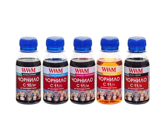 Купить Комплект чернил WWM для Canon PGI-520/CLI-521 Пигментные/Водорастворимые 5х100г BP/B/C/M/Y (C10/11SET5-2) по лучшей цене