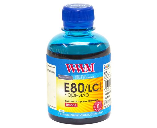 Купить Чернила WWM для Epson L800 200г Light Cyan Водорастворимые (E80/LC) светостойкие по лучшей цене