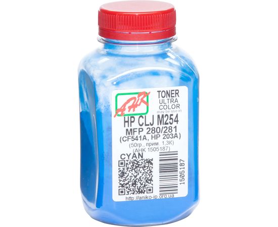 Купить Тонер АНК для HP CLJ M254/MFP280/281 бутль 50г Cyan (1505187) по лучшей цене