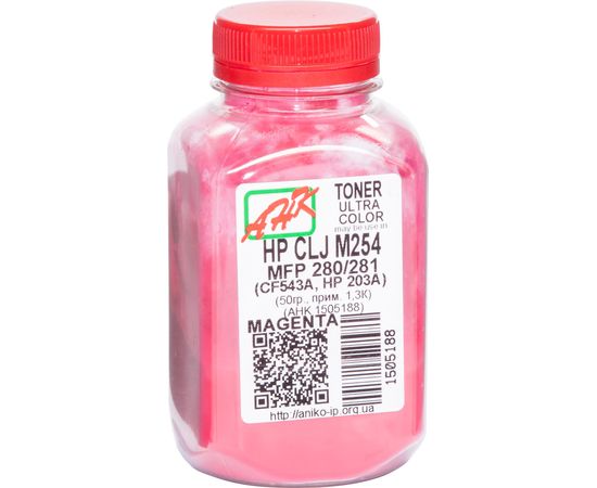 Купить Тонер АНК для HP CLJ M254/MFP280/281 бутль 50г Magenta (1505188) по лучшей цене