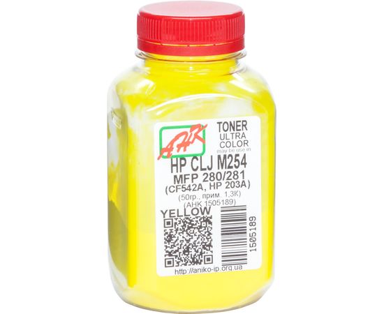 Купить Тонер АНК для HP CLJ M254/MFP280/281 бутль 50г Yellow (1505189) по лучшей цене