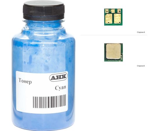 Купить Тонер+чип АНК для HP CLJ M180/181 ( тонер АНК, чип АНК) бутль 35г Cyan (1505183) по лучшей цене