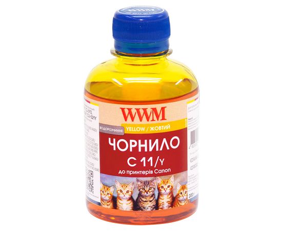 Купить Чернила WWM для Canon CL-511С/CL-513С/CLI-521Y 200г Yellow Водорастворимые (C11/Y) по лучшей цене