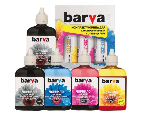 Купить Комплект чернил Canon PGI-450PGBK + CLI-451BK/C/M/Y специальные 5x90 г, PGBK/BK/C/M/Y Barva (CPGI450-5-090-MP) по лучшей цене