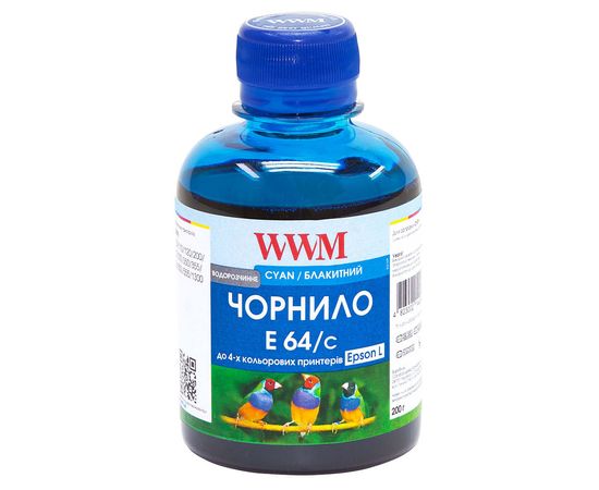 Купить Чернила WWM для Epson L110/L210/L355 200г Cyan Водорастворимые (E64/C) по лучшей цене
