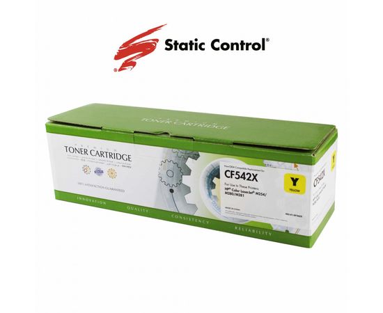 Купить картридж HP CLJP CF542X (203X) Static Control 2.5k yellow по лучшей цене