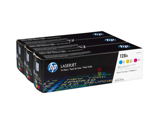 Купить Картридж тонерный HP 128A для CLJ CP1525n/CM1415fn 128A 3x1300 копий C/M/Y (CF371AM) Tri-Pack по лучшей цене
