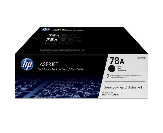 Купить Картридж тонерный HP 78A для LJ P1566/1606DN 2x2100 копий Black (CE278AF) двойная упаковка по лучшей цене