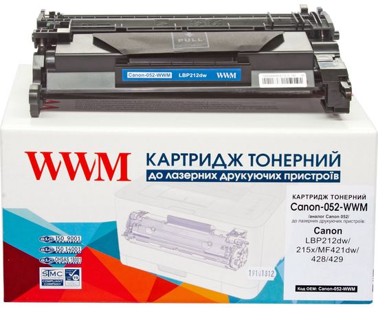 Купить Картридж тонерный WWM для Canon LBP212dw/215x/MF421dw/428/429 аналог Canon 052 Black (Canon-052-WWM) по лучшей цене